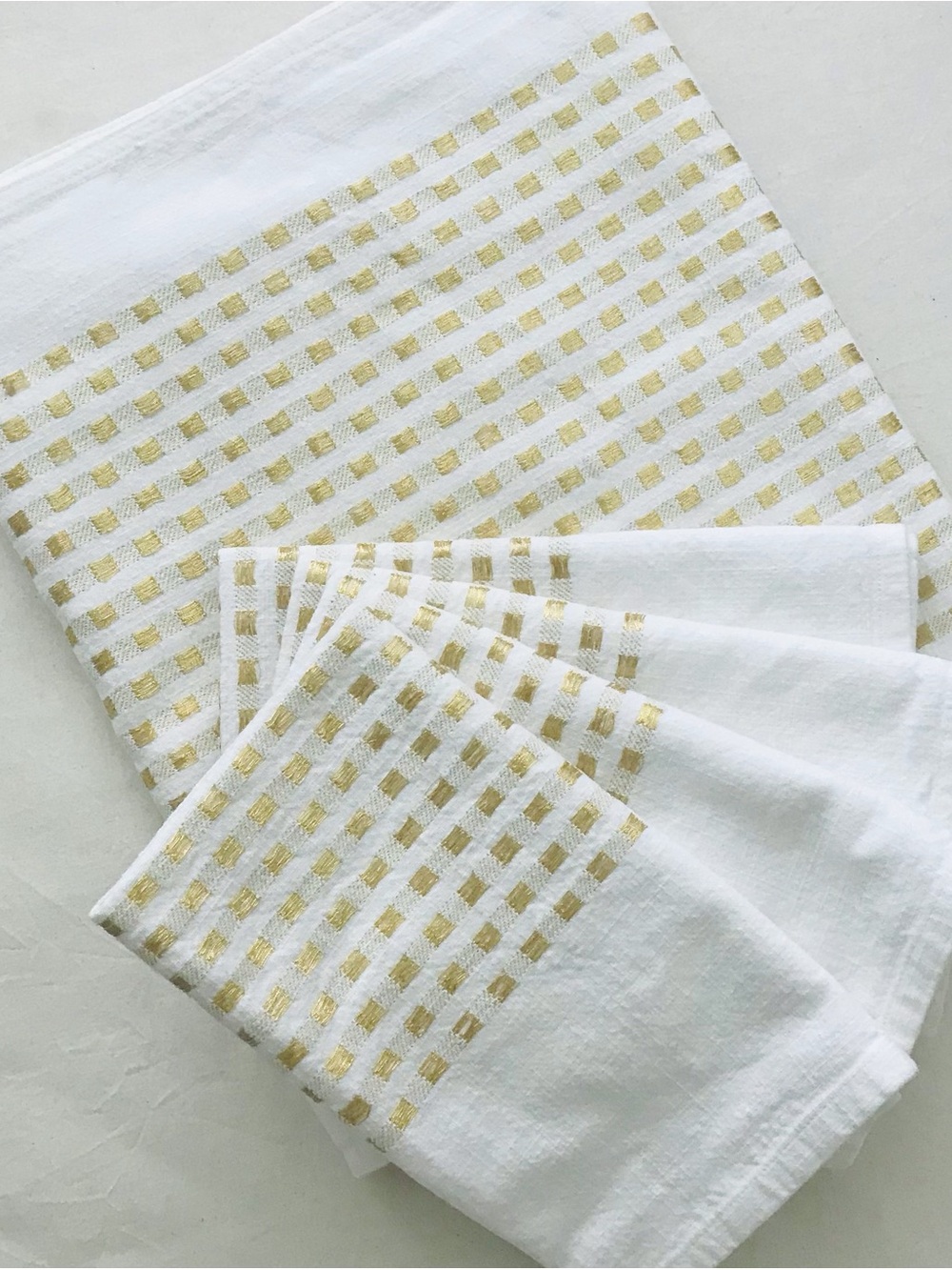 Cool table runner w/napkins- West Elm